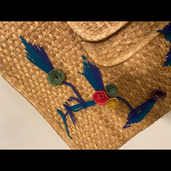 Large Wicker Rattan Vintage Tote Bag - Picture 4 of 10